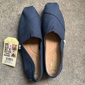 Navy Blue TOMS Size 8